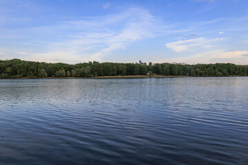 Obraz na płótnie Canvas View of Terlicko dam lake on River Stonavka in Terlicko in Czech Republic