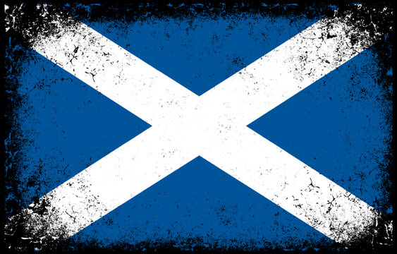 old dirty grunge vintage scotland national flag illustration