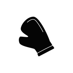 Kitchen cooking glove  icon in black flat glyph, filled style isolated on white background