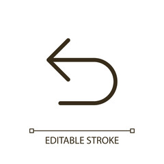 Undo pixel perfect RGB color ui icon. Digital program navigation. Pointer. Simple filled line element. GUI, UX design for mobile app. Vector isolated pictogram. Editable stroke. Arial font used