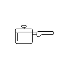 Milk pan icon in line style icon, isolated on white background