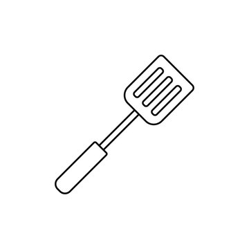 recommend clip art: kitchen spatula icon in line style icon, isolated on white background