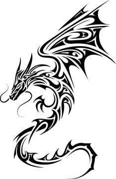Tribal art dragon tattoo