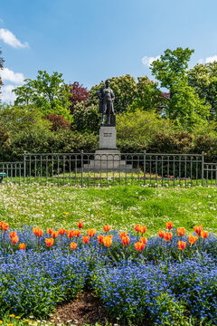 Riegrovy sady public park in Prague city in Czech republic