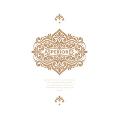 Frame with golden vector ornament on a white background. Elegant, classic elements. Can be used for jewelry, beauty and fashion industry. Great for logo, emblem, or any desired idea.