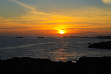 Sunset in the bay from Egersund, south Norway