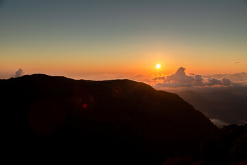 Obraz premium beautiful sunset in the mountains of Krasnaya Polyana