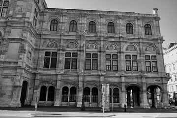 Wunderschöne schwarz weiß Aufnahme in der Wiener Innenstadt 