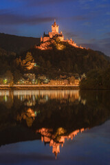 Cochem Imperial castle on the Moselle river, Germany