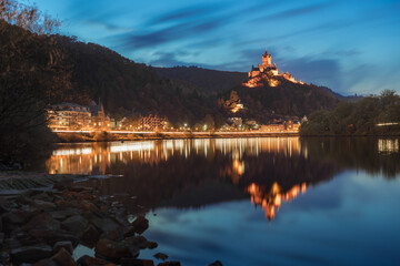 Fototapeta premium Cochem Imperial castle on the Moselle river, Germany