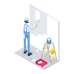 Isometric Home Renovation Illustration