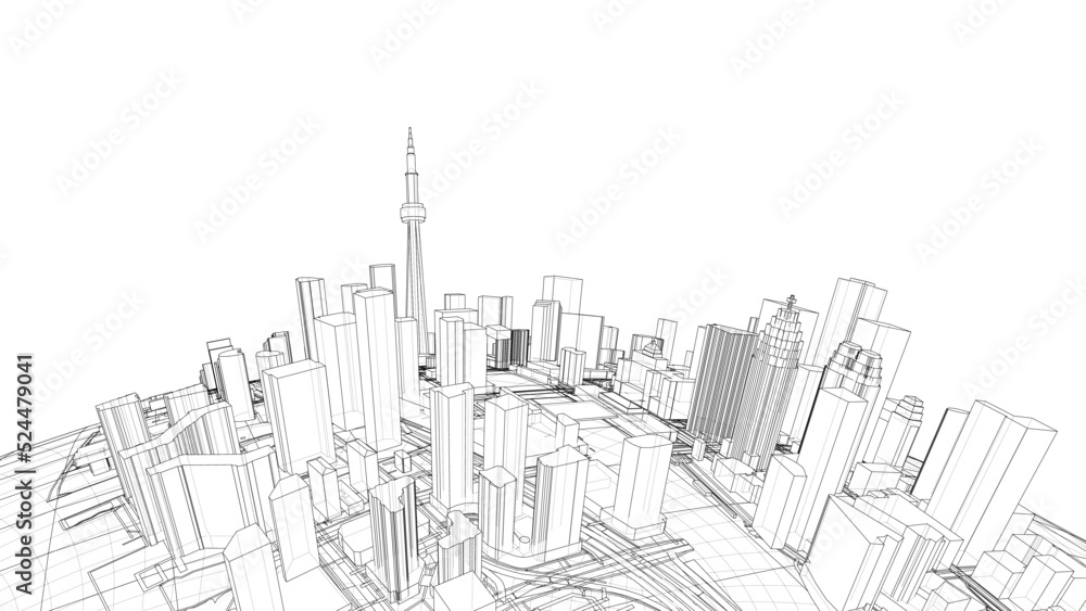 Canvas Prints 3d city sphere. vector rendering of 3d - Canvas Prints