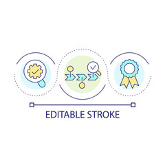 Build development way loop concept icon. Business achievement and strategy. Business growth abstract idea thin line illustration. Isolated outline drawing. Editable stroke. Arial font used