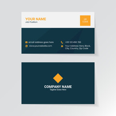Modern Creative Blue and Yellow Business Card Design Template
