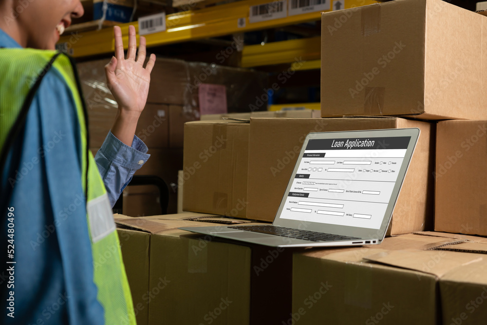 Poster online loan application form for modish digital information collection on the internet network