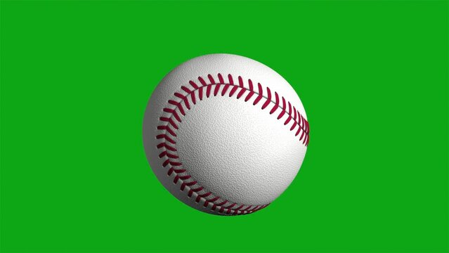 3d baseball ball icon on  screen chroma key background seamless infinite loop background 3d animation