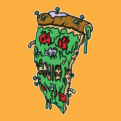 pizza slice zombie graphic