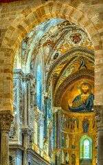 Fototapeta na wymiar Interior of Cefalu Cathedral, Sicily