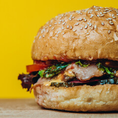 burger meat cheese fast food sandwich lunch meal