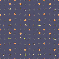 Seamless halloween pattern. Doodle vector halloween background