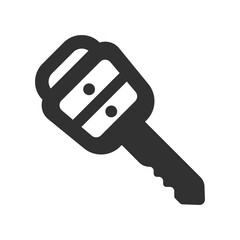 Car key icon. Alarm system chain  illustration.