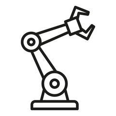 Robotic arm or Mechanical arm icon. Thin linear robot arm illustration