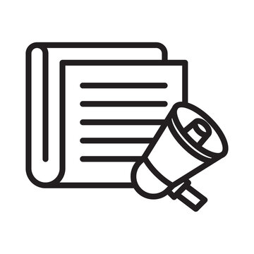 recommend clip art: Loudspeaker or Megaphone outline icon. Megaphone announcement illustration