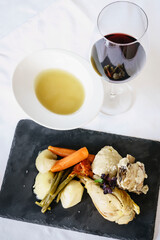 Bullit mallorquin, cocido mallorquin, by Marta Rossello, Sal de Coco, Colonia de Sant Jordi, Mallorca,Islas Baleares,Spain.