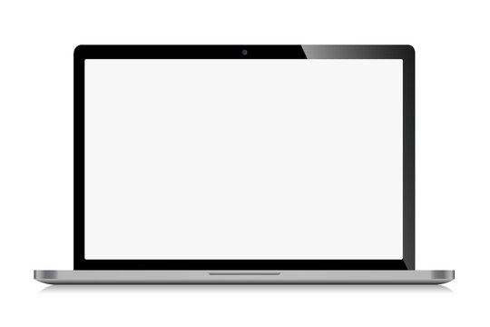 Device screen mockup. Realistic Open Laptop in two color with Blank Screen for you design. EPS10 Vector illustration	
