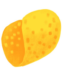 Hard shell taco in corn tortilla Mexican food illustration chalk doodle