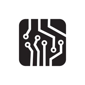recommend clip art: Circuit board icon. Technology scheme square symbol