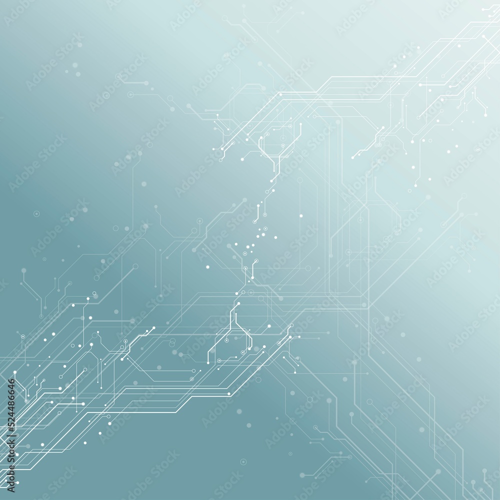 Poster circuit board futuristic technological processes digital technology background vector illustration