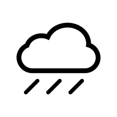 Rain cloud icon isolated on white background, cloud with rain drops flat icon for apps and websites, vector illustration