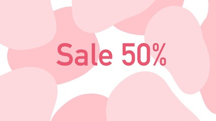 Banner sale 50%. Circles on a white background