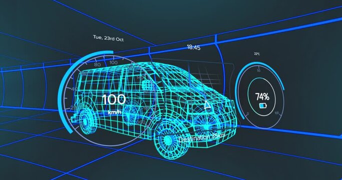 Animation of van wearing over van wearing vr headset at van