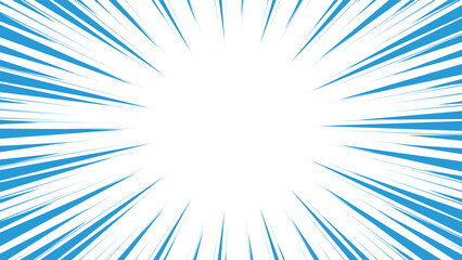 青色の集中線のベクター素材