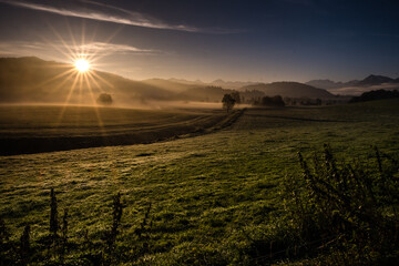 Sunrise in countryside