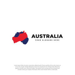 Australia map friendship hand shake Logo vector icon design template elements