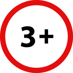 Restriction sign for ages 3 and up