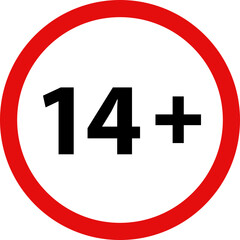 Restriction sign for ages 14 and up