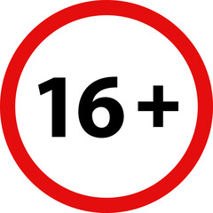 Obraz premium Restriction sign for ages 16 and up