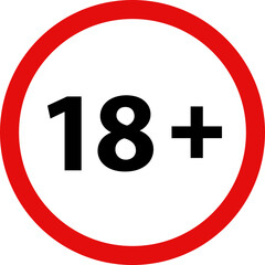 Fototapeta premium Restriction sign for ages 18 and up