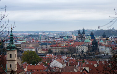 Obraz premium Prague cityscape from the hill