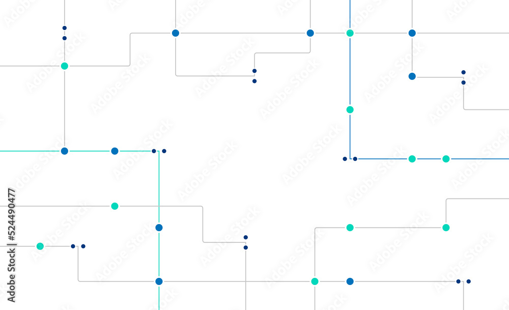 Poster network circuit board system connect dots and lines background template. technology linked global di