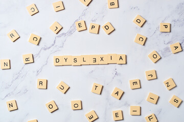 Learning disability concept and dyslexia or ADHD