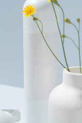 Set of dispenser bottles for soap and shampoo. shampoo bottle without logo