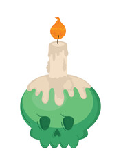 halloween skull with candle