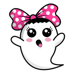 Cute white ghost boo Halloween design