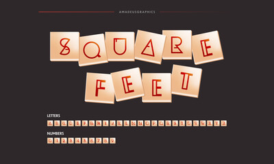 Funky alphabet letters, numbers. Lettering design. Typography display serif typeface. vector illustration