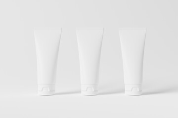 Cosmetic Tube Packaging 3D Rendering White Blank Mockup